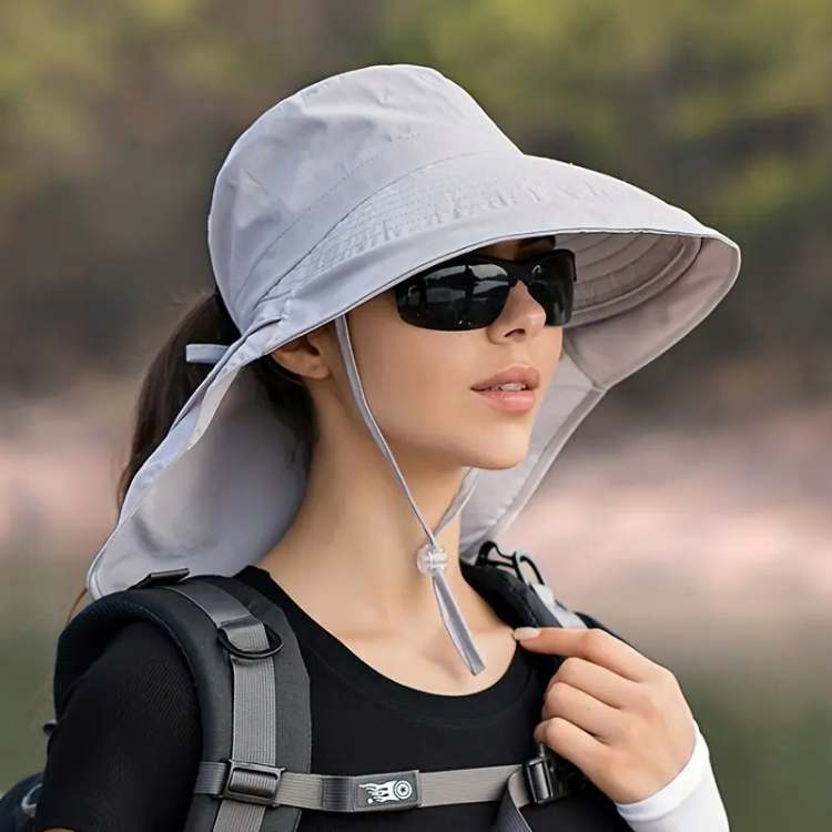Wide-Brim Sun Hat with UV Protection & Adjustable Chin Strap for Women – Lightweight Travel Beach Headwear | Thomler