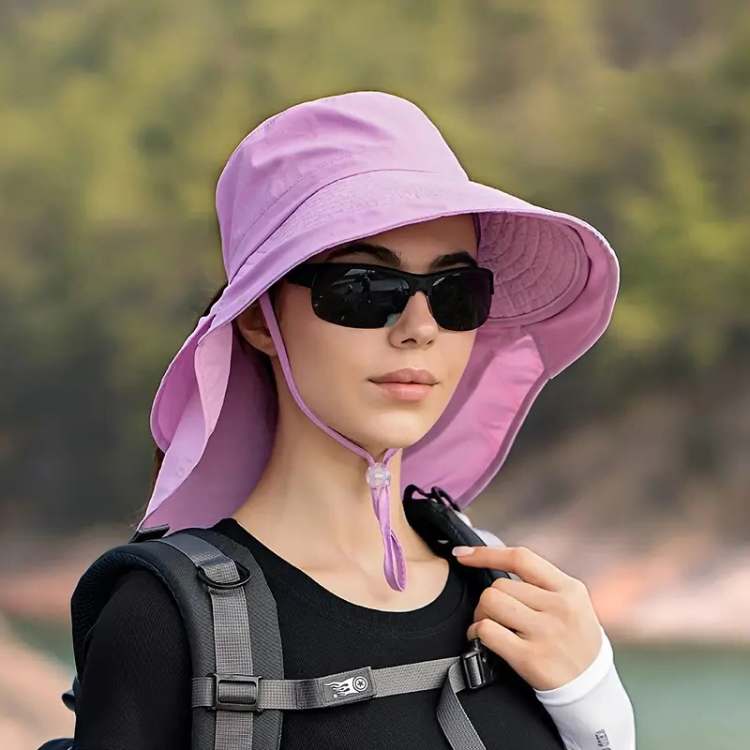 Wide-Brim Sun Hat with UV Protection & Adjustable Chin Strap for Women – Lightweight Travel Beach Headwear | Thomler