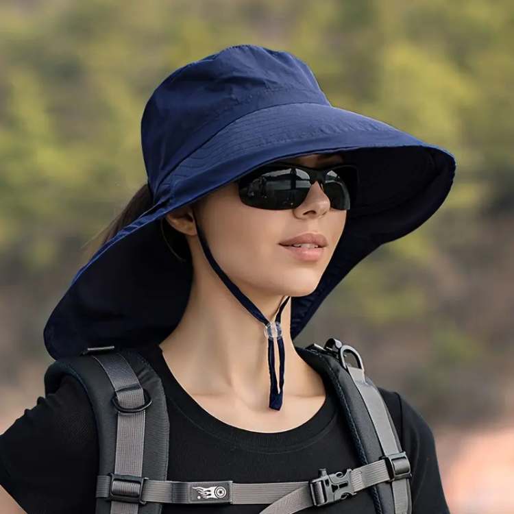 Wide-Brim Sun Hat with UV Protection & Adjustable Chin Strap for Women – Lightweight Travel Beach Headwear | Thomler