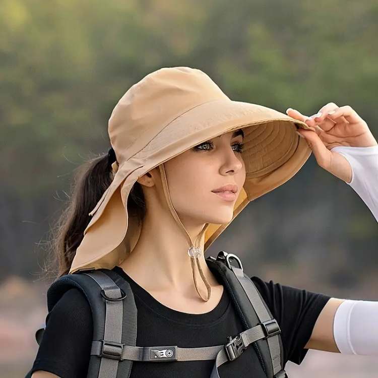 Wide-Brim Sun Hat with UV Protection & Adjustable Chin Strap for Women – Lightweight Travel Beach Headwear | Thomler
