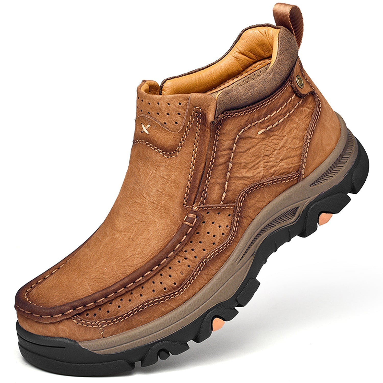 Leather High-Top Ankle Boot Orthopedic Arch Support Walking Sneakers for Men & Women | Posture Correcting Slip-On Athletic Footwear | Thomler