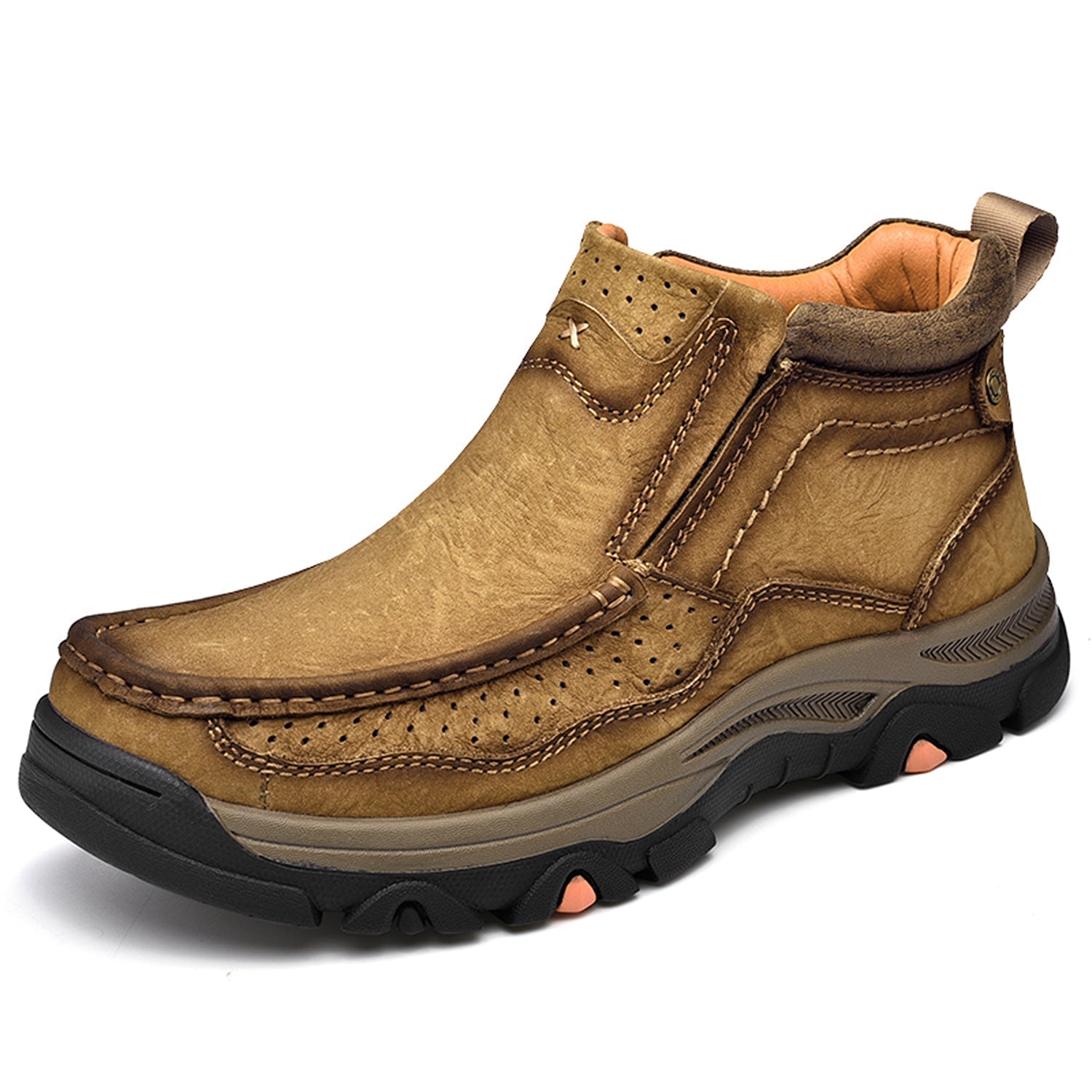 Leather High-Top Ankle Boot Orthopedic Arch Support Walking Sneakers for Men & Women | Posture Correcting Slip-On Athletic Footwear | Thomler