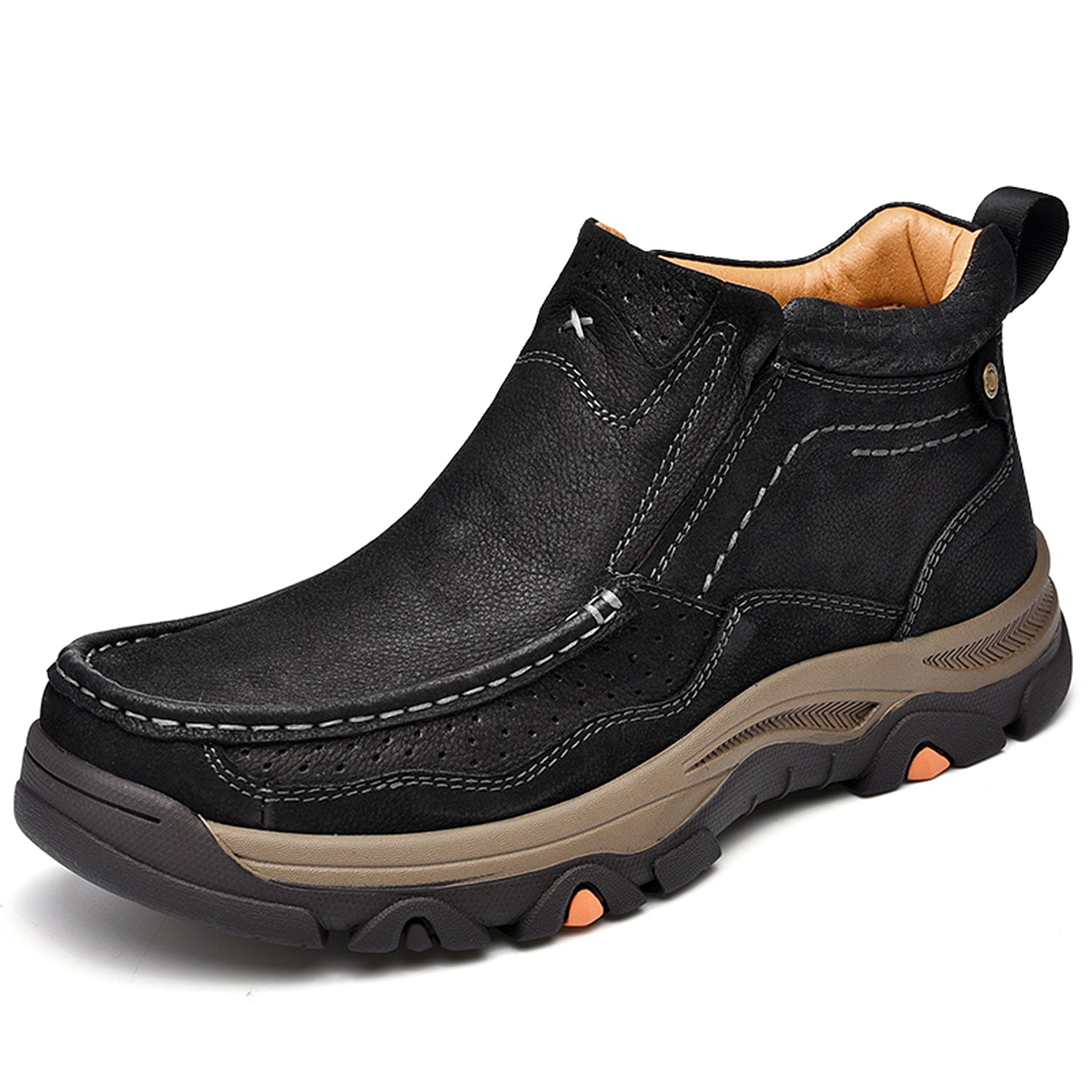 Leather High-Top Ankle Boot Orthopedic Arch Support Walking Sneakers for Men & Women | Posture Correcting Slip-On Athletic Footwear | Thomler