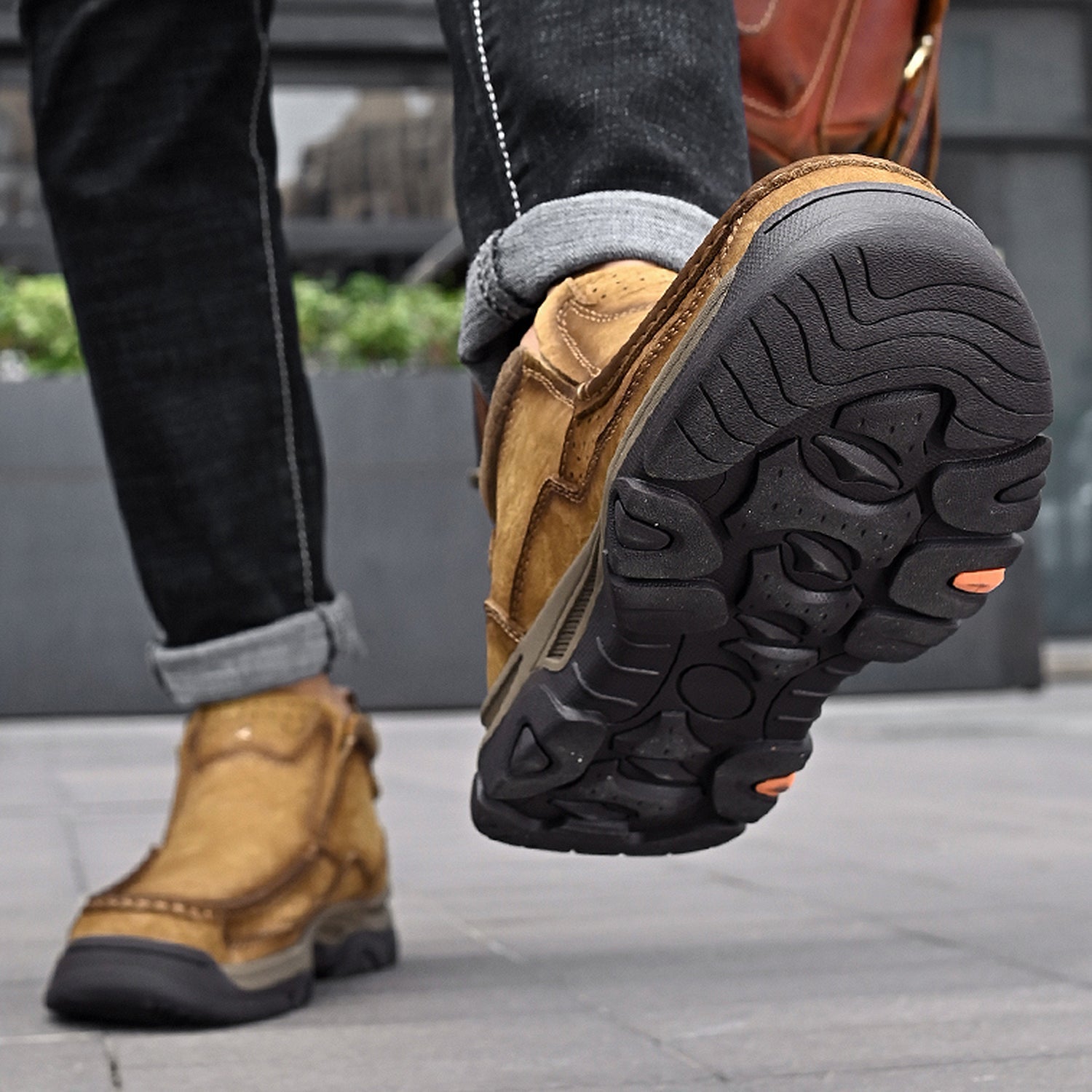 Leather High-Top Ankle Boot Orthopedic Arch Support Walking Sneakers for Men & Women | Posture Correcting Slip-On Athletic Footwear | Thomler