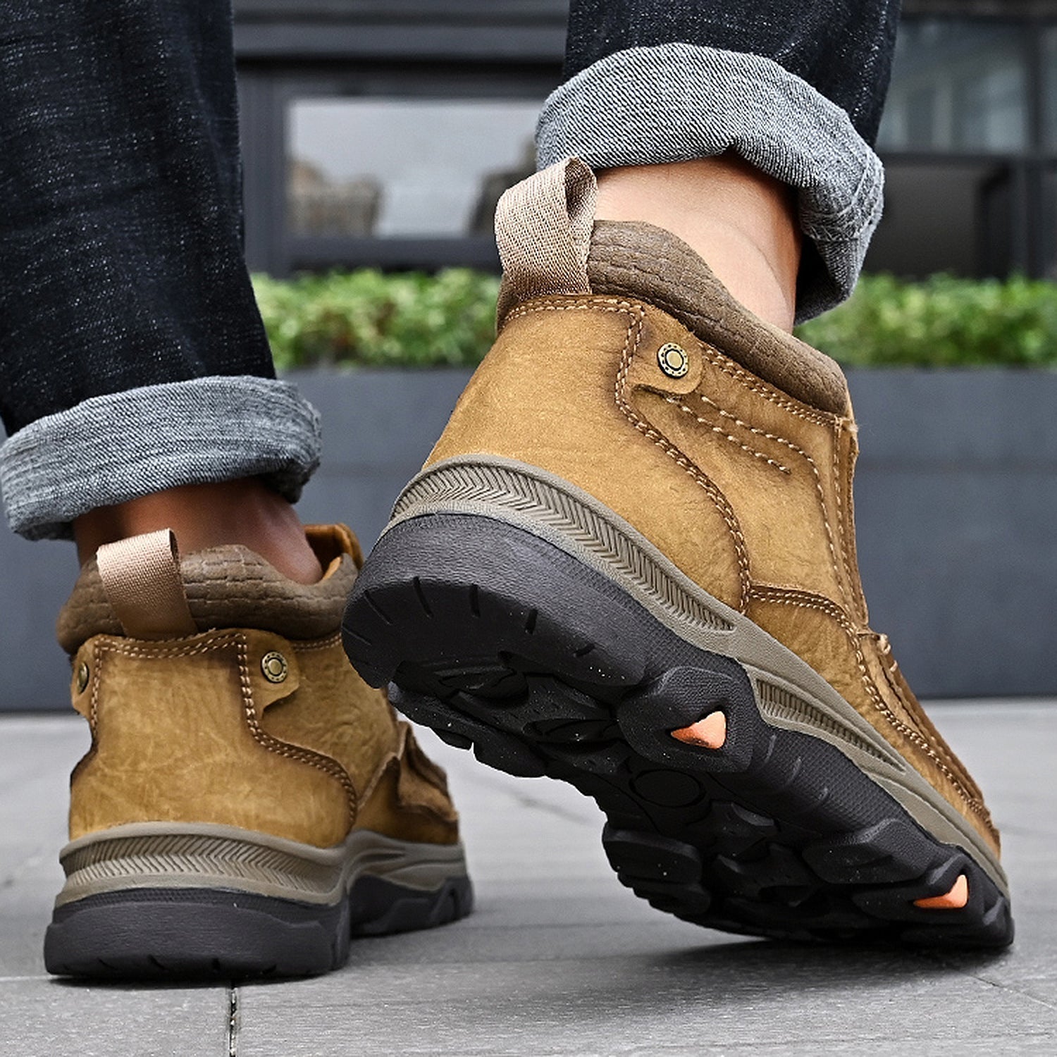 Leather High-Top Ankle Boot Orthopedic Arch Support Walking Sneakers for Men & Women | Posture Correcting Slip-On Athletic Footwear | Thomler