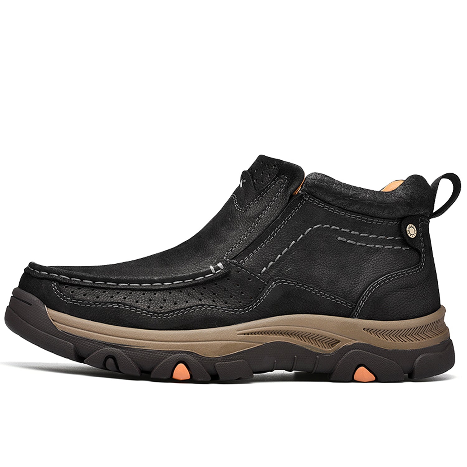 Leather High-Top Ankle Boot Orthopedic Arch Support Walking Sneakers for Men & Women | Posture Correcting Slip-On Athletic Footwear | Thomler