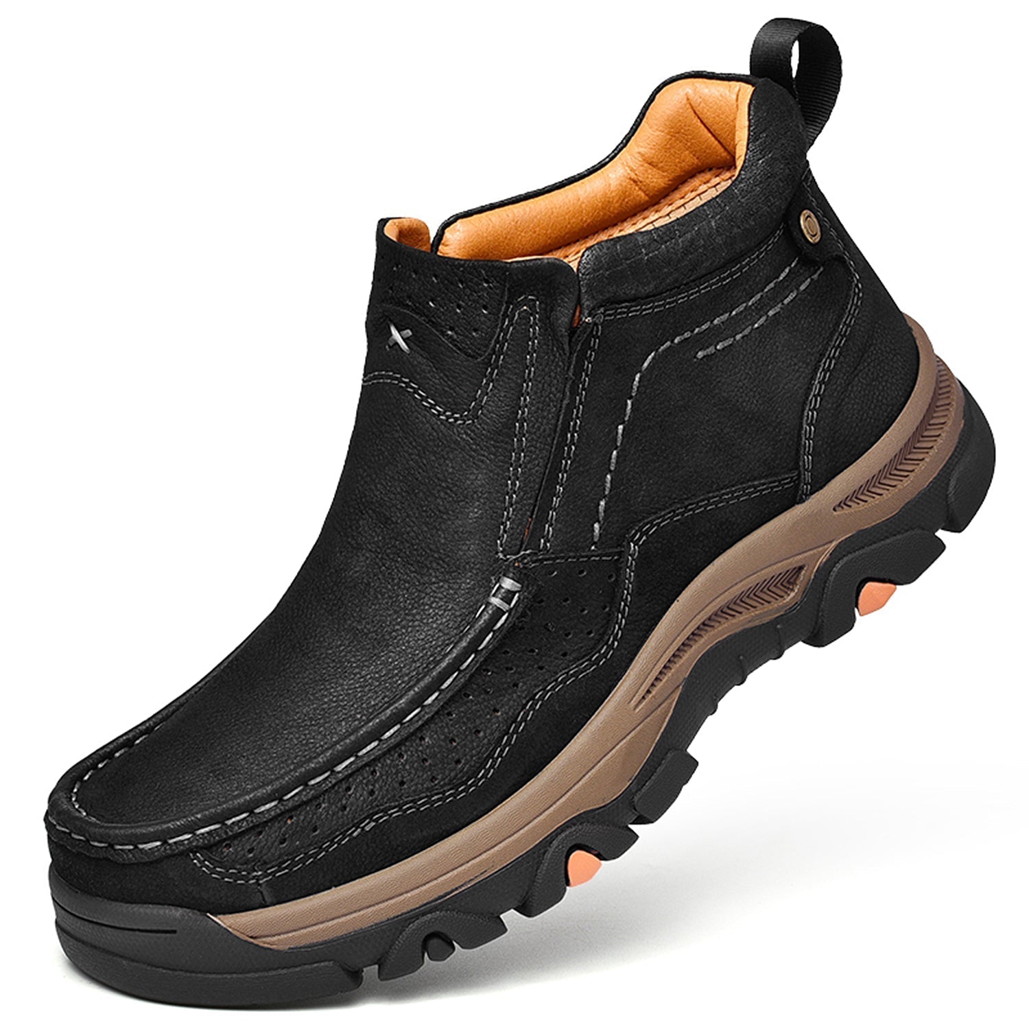 Leather High-Top Ankle Boot Orthopedic Arch Support Walking Sneakers for Men & Women | Posture Correcting Slip-On Athletic Footwear | Thomler