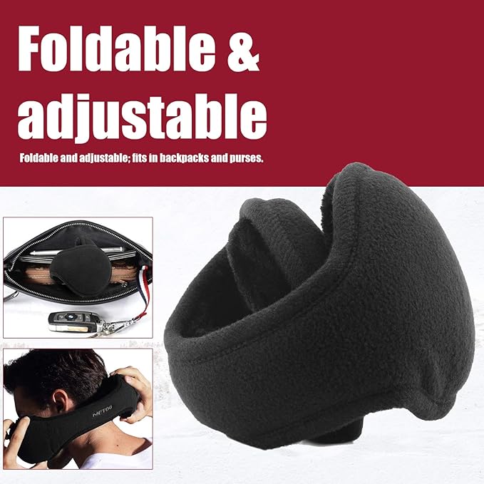 Fleece Headband Ear Warmer for Cold Weather - Adjustable Winter Earmuffs for Men & Women | Foldable Outdoor Sports Ear Covers for Running, H | Thomler
