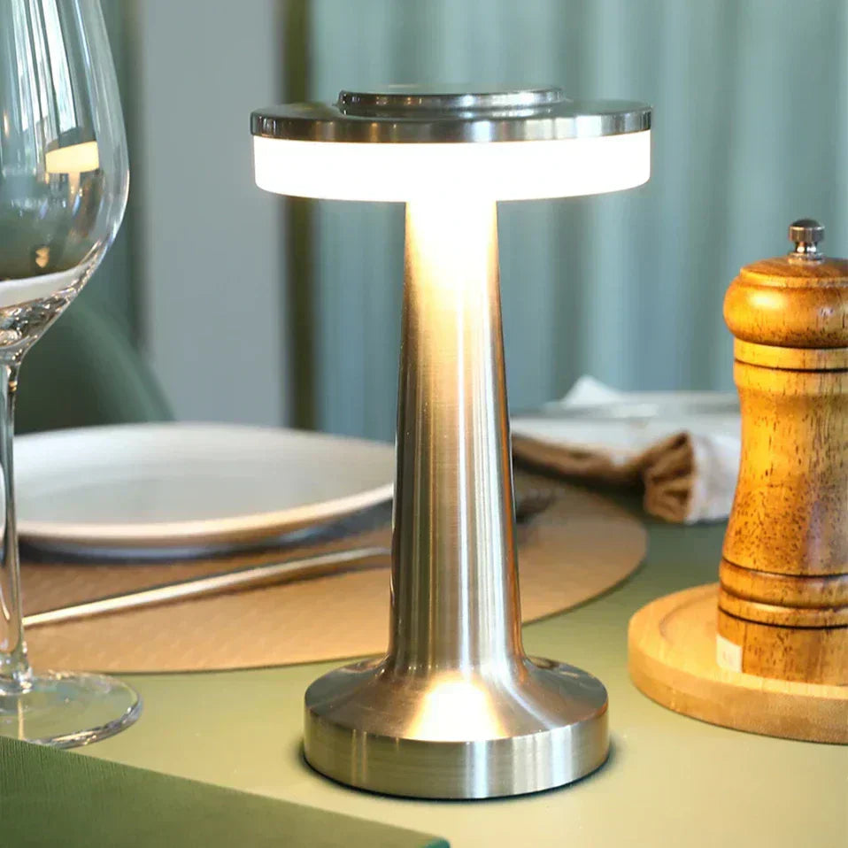 Table Lamp Metal 21.0 cm USB Rechargeable Dimmable Bedroom Restaurant Wireless LED Mood Lighting | Thomler
