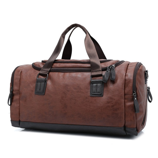 Faux Leather Weekend Duffel Bag for Travel and Work – Waterproof Carry-On Tote with Shoulder Strap | Thomler