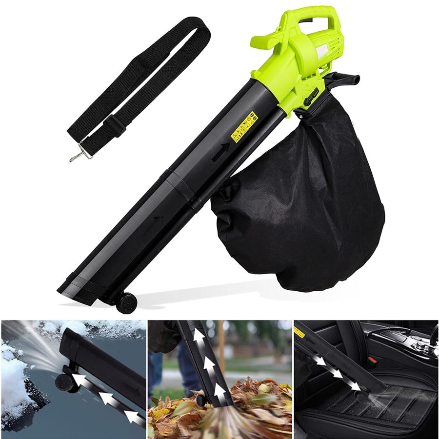 Electric Leaf Blower Vacuum Mulcher 3-in-1 with 35L Bag & 10:1 Shredder for Lawns Driveways Patios | Lightweight Corded Garden Tool | Thomler