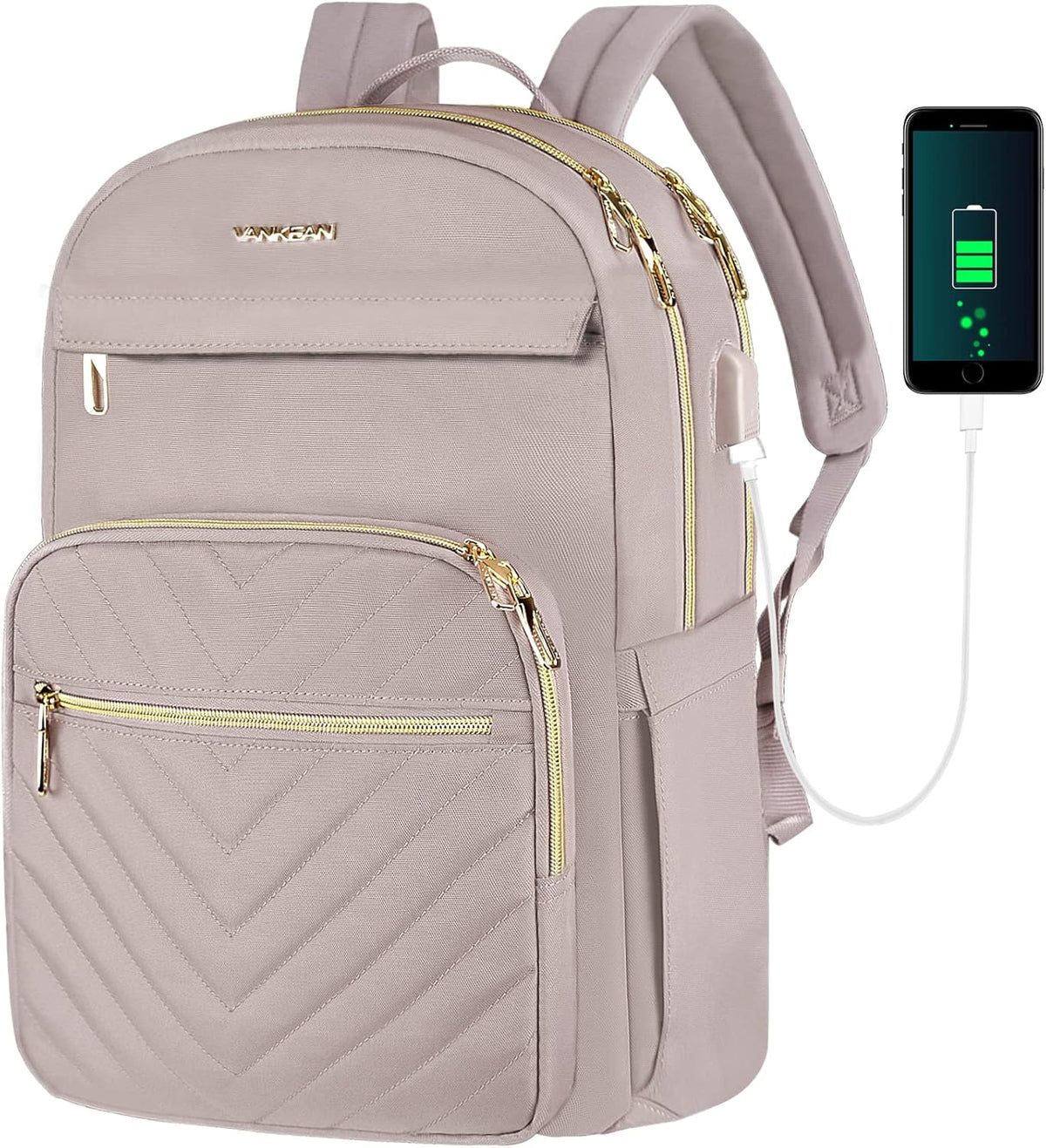 Water-Resistant Laptop Backpack with USB Charging Port for Women – Fits 15.6 Inch Laptops, Commuter & Travel Bag with Padded Compartments | Thomler