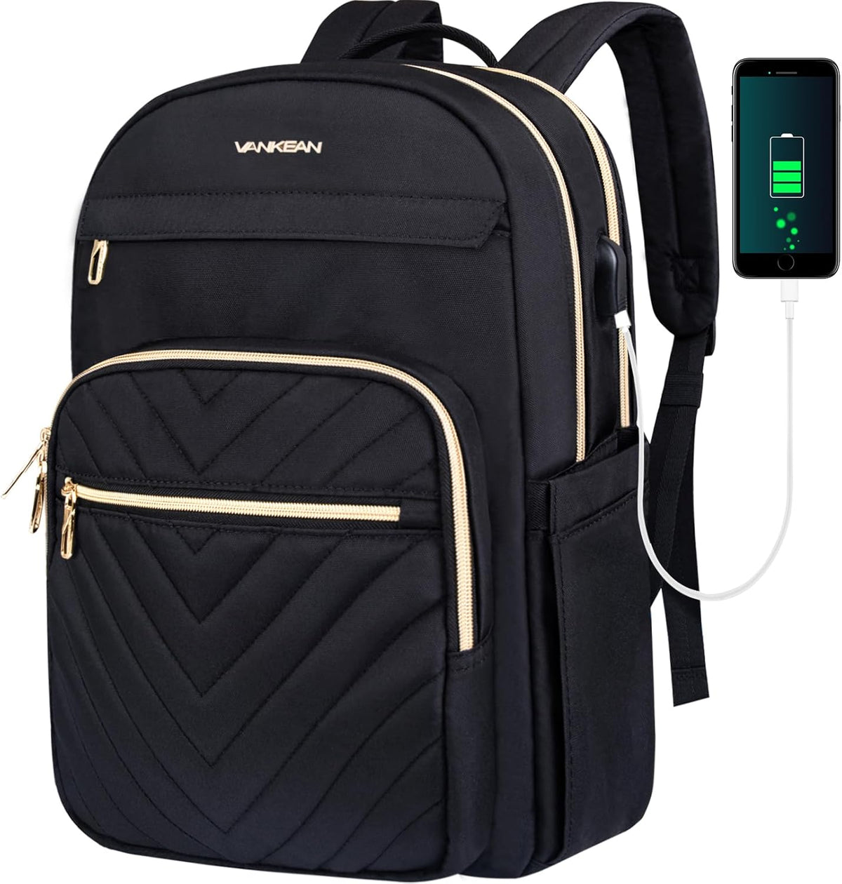 Water-Resistant Laptop Backpack with USB Charging Port for Women – Fits 15.6 Inch Laptops, Commuter & Travel Bag with Padded Compartments | Thomler