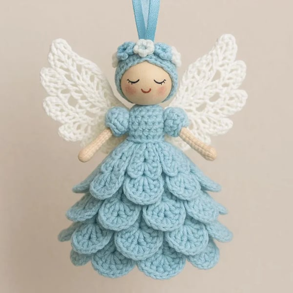 DIY Crochet Angel Craft Kit – Complete Beginner-Friendly Holiday Ornament Project with Yarn, Hook & Accessories for Christmas Decor & Gifts | Thomler