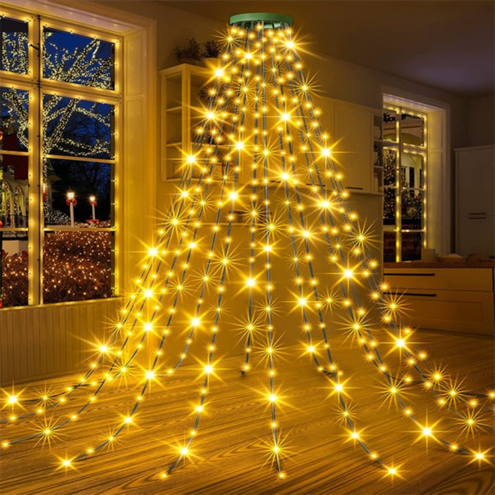 Cascading LED Tree Lights with Remote Control & Timer for 4-12 ft Christmas Trees | Thomler