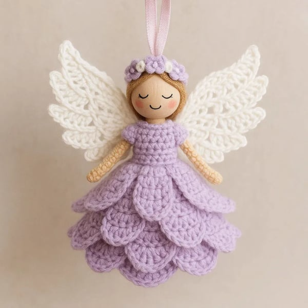 DIY Crochet Angel Craft Kit – Complete Beginner-Friendly Holiday Ornament Project with Yarn, Hook & Accessories for Christmas Decor & Gifts | Thomler