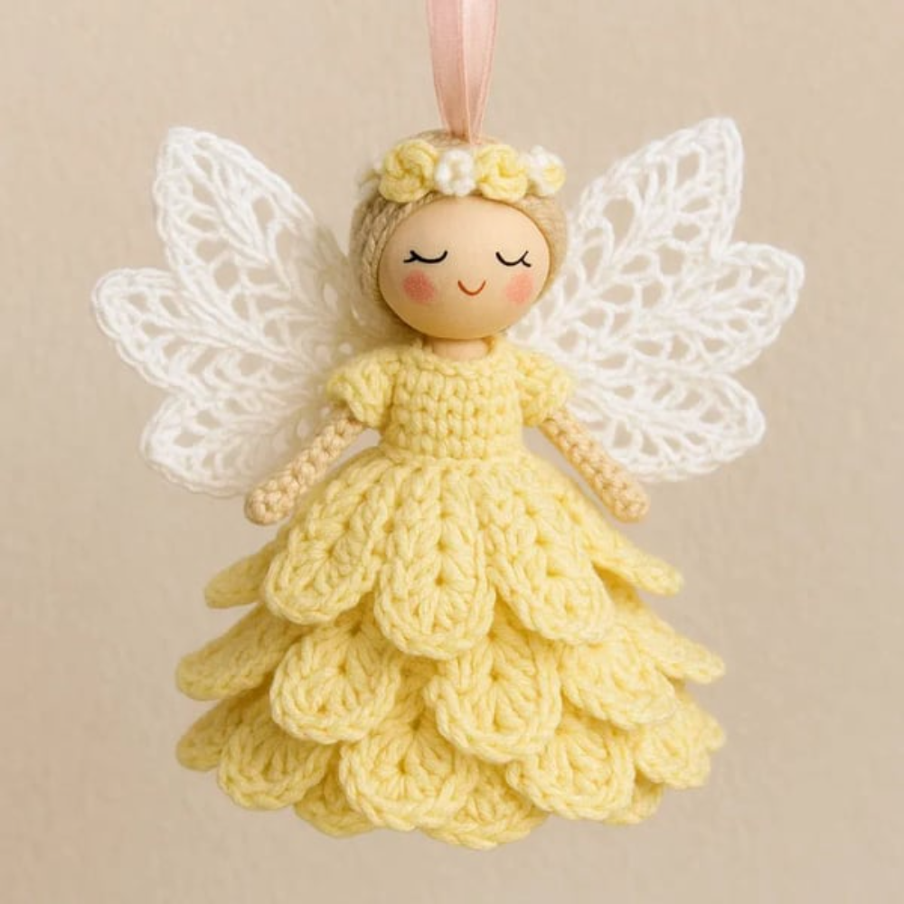 DIY Crochet Angel Craft Kit – Complete Beginner-Friendly Holiday Ornament Project with Yarn, Hook & Accessories for Christmas Decor & Gifts | Thomler