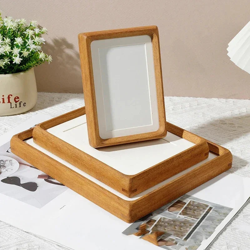 Photo Frame Solid Wood A4 21.0 cm x 29.7 cm Display Living Room Office Picture Frame Rounded Corner Desktop Shelf Decor | Thomler
