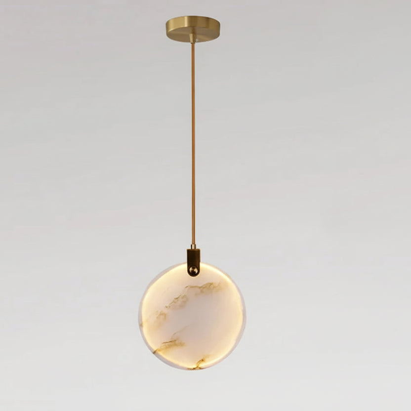 Spiral Alabaster Disc Pendant Chandelier with LED – Rotating Multi-Tier Statement Light for High Ceilings, Foyers & Staircases | Thomler
