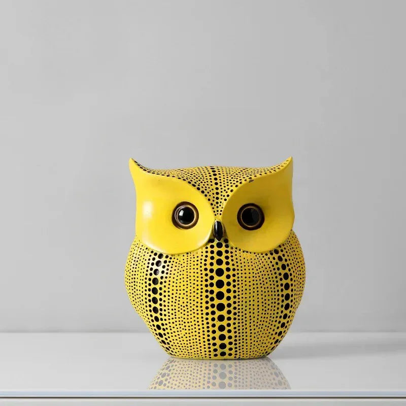 Decorative Ornament Resin 20.5 cm Yellow Living Room Sculpture Pumpkin Pear Owl Bird Modern Art Accent | Thomler