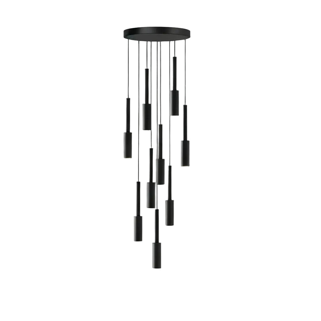 Adjustable Multi-Drop Tube Pendant Light – Dimmable LED Stairwell & Foyer Chandelier | Thomler