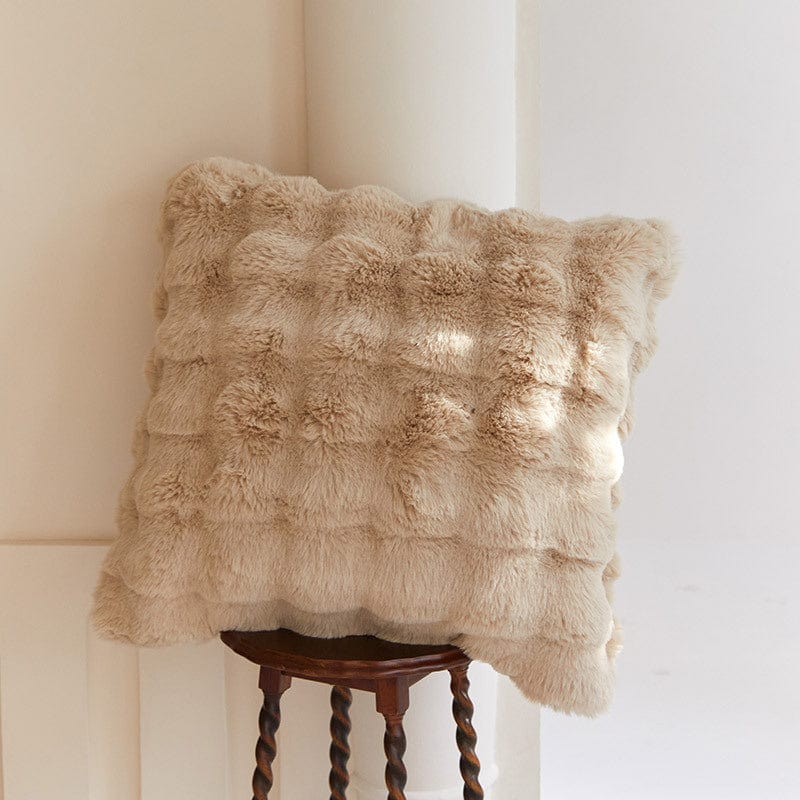 Throw Pillow Faux Fur 20 in Square Cozy Living Room Decorative Soft Cushion Cover | Thomler