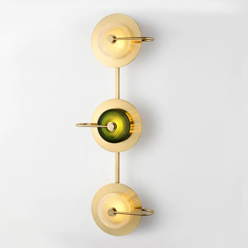 Wall Sconce Light Fixture Gold Finish E27 Socket Clear or Green Glass for Hallway Bedroom Living Room Modern Brass-Style Accent Lighting | Thomler