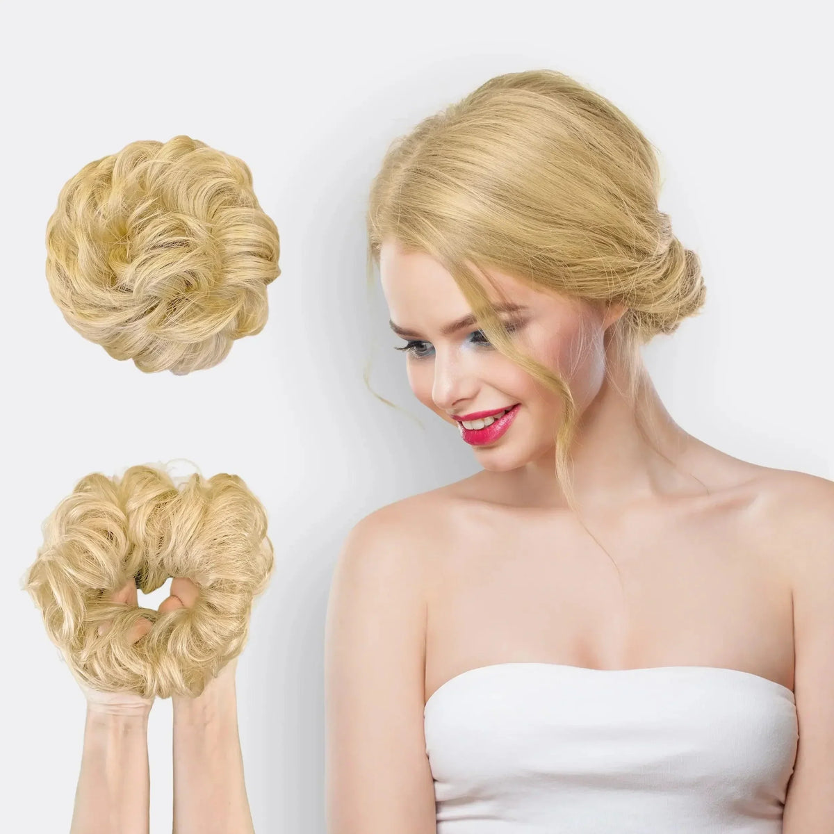 Messy Bun Hair Scrunchie – Instant Volume Ponytail Wrap for Thin or Fine Hair | Thomler