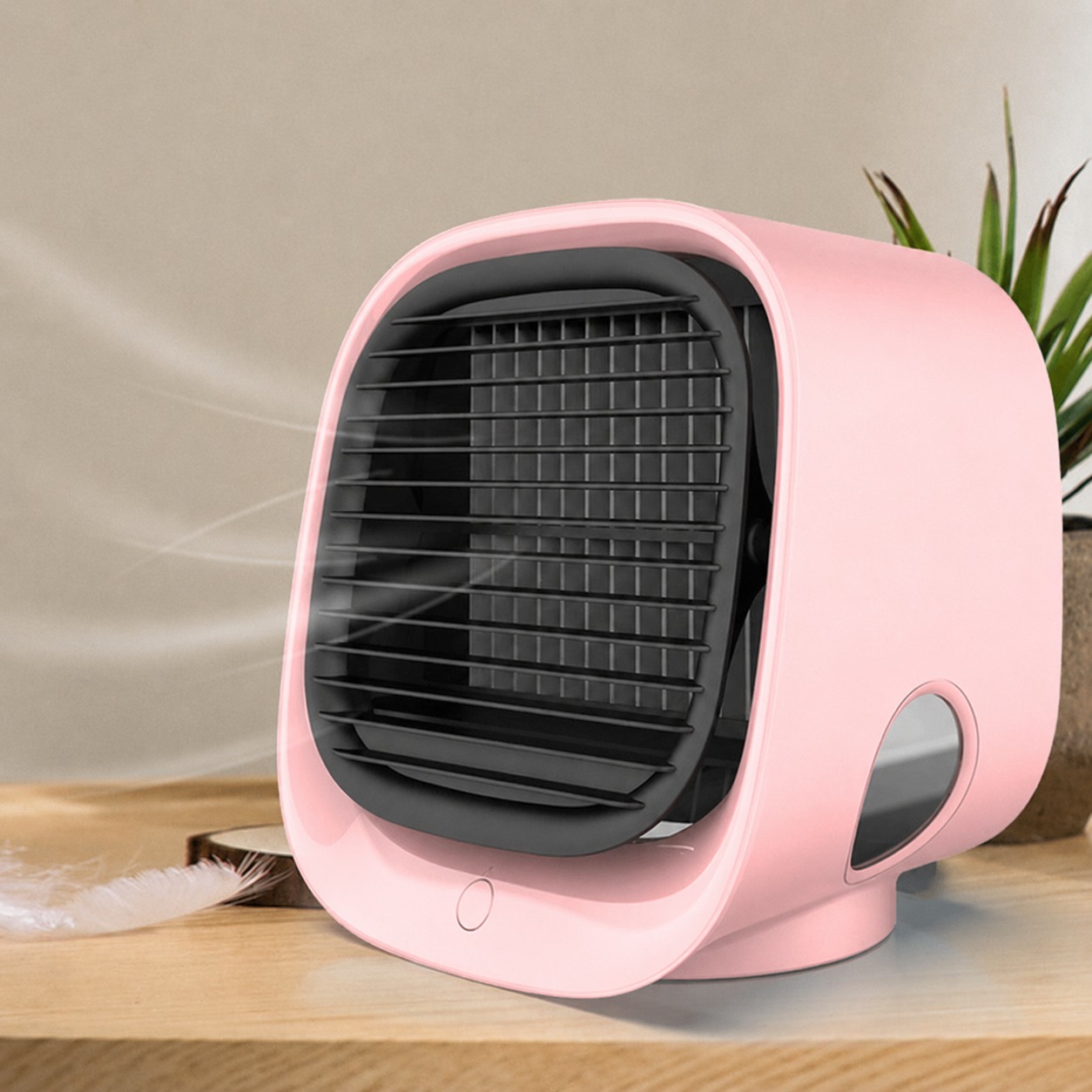 Portable Desktop Air Cooler & Humidifier with LED Lights for Home, Office, Bedroom | USB Powered Personal Evaporative Cooler | Quiet Mini | Thomler
