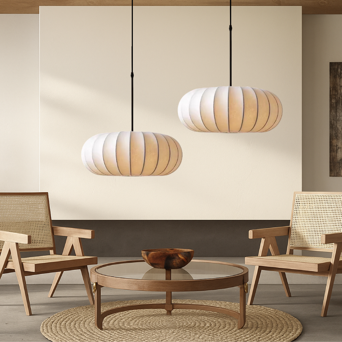 Silk Pendant Light – Modern Dome Ceiling Fixture for Dining Room, Kitchen Island & Living Room – 3000K Warm White LED with Adjustable Cord | Thomler
