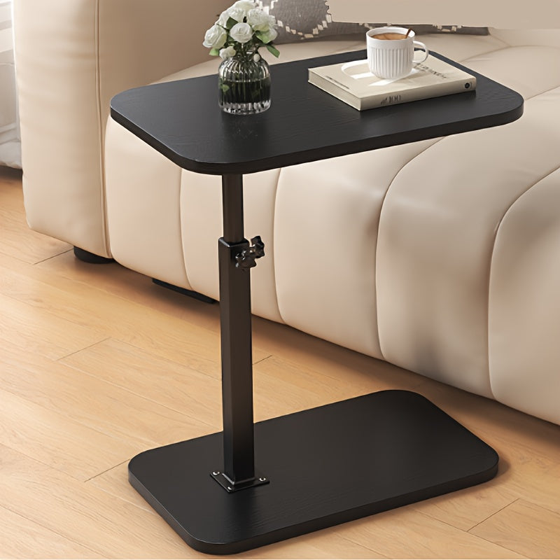 Adjustable Height C-Table for Couch & Bed – Wood Top, Metal Base, Slides Under Furniture for Living Room, Bedroom, Home Office | Thomler