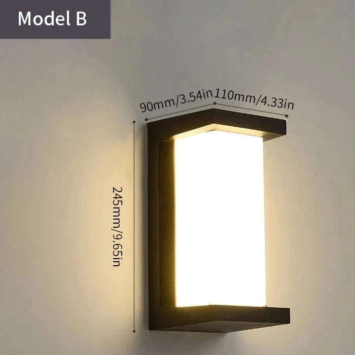 Motion-Sensing Outdoor LED Sconce – Waterproof Security Porch & Patio Fixture – Automatic On/Off, Radar Detection, Modern Matte Black | Thomler