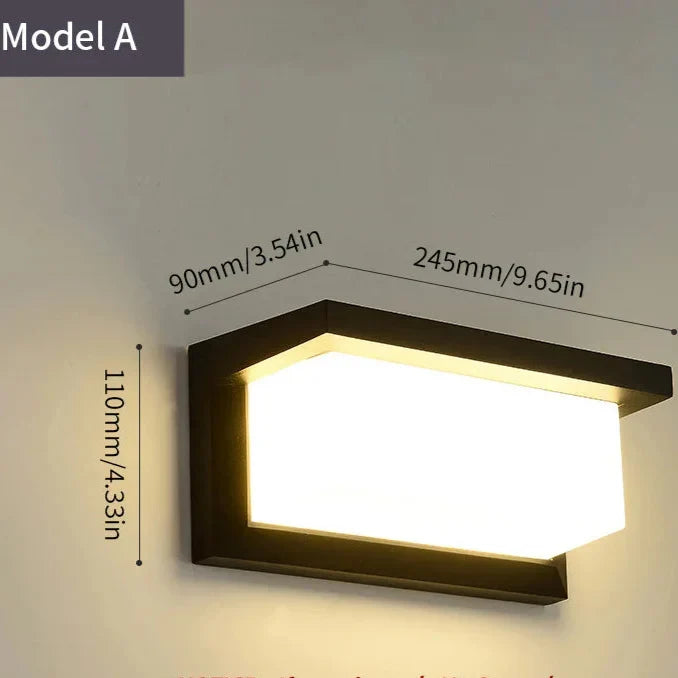 Motion-Sensing Outdoor LED Sconce – Waterproof Security Porch & Patio Fixture – Automatic On/Off, Radar Detection, Modern Matte Black | Thomler