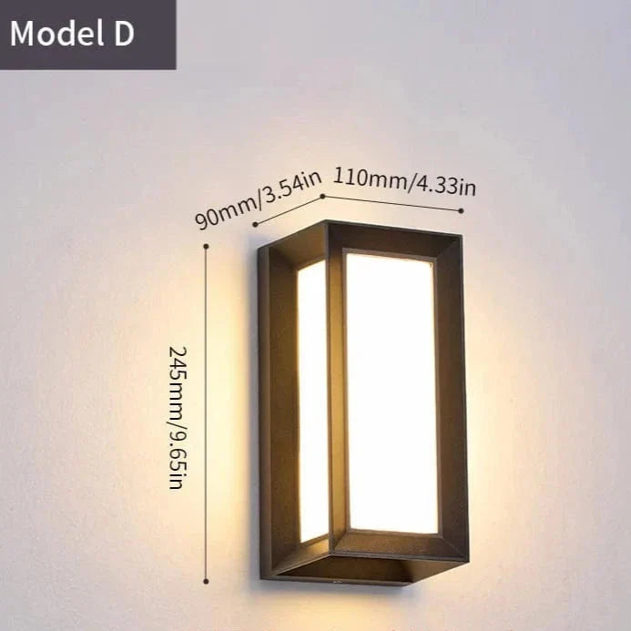 Motion-Sensing Outdoor LED Sconce – Waterproof Security Porch & Patio Fixture – Automatic On/Off, Radar Detection, Modern Matte Black | Thomler