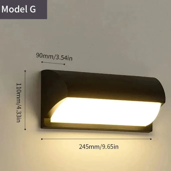 Motion-Sensing Outdoor LED Sconce – Waterproof Security Porch & Patio Fixture – Automatic On/Off, Radar Detection, Modern Matte Black | Thomler