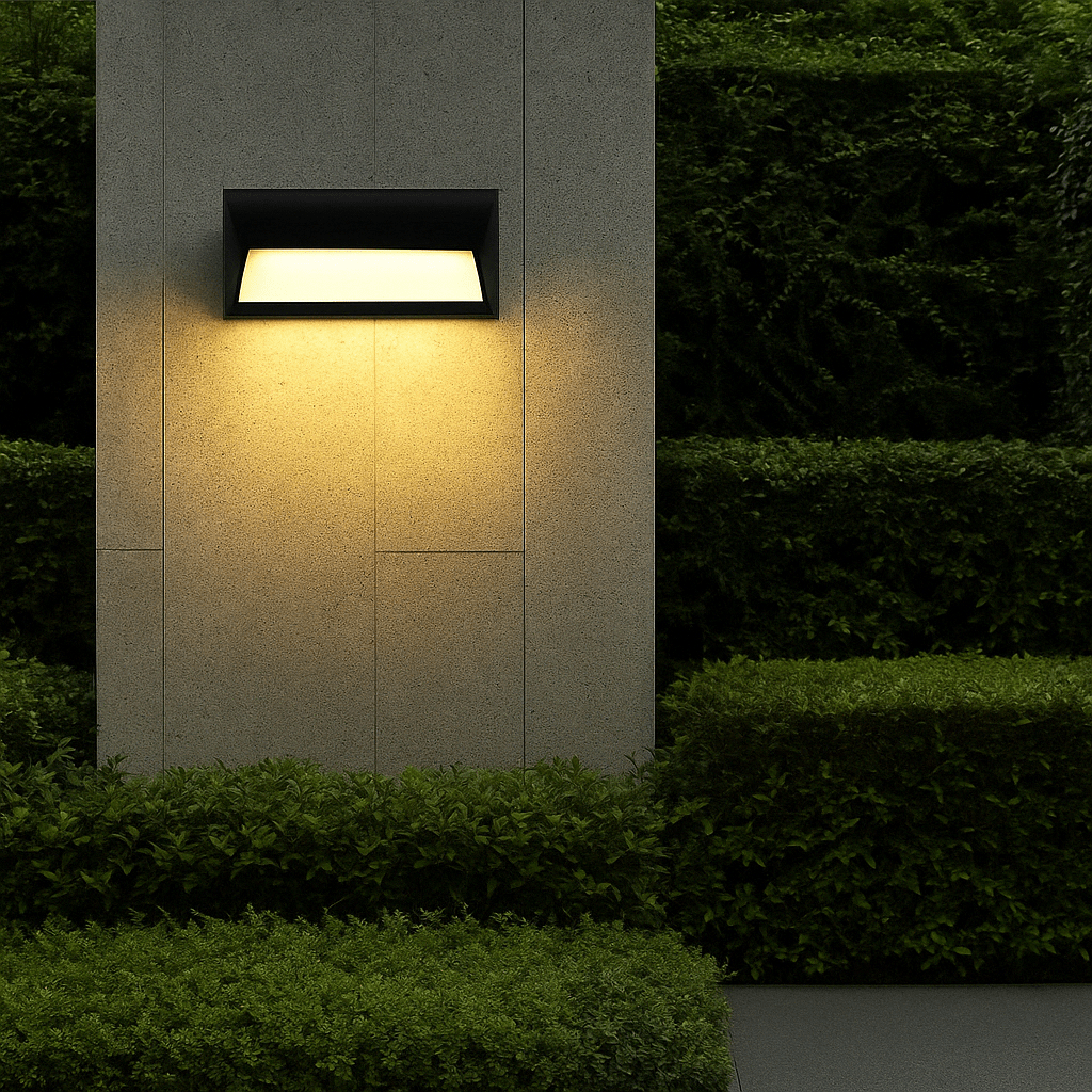Motion-Sensing Outdoor LED Sconce – Waterproof Security Porch & Patio Fixture – Automatic On/Off, Radar Detection, Modern Matte Black | Thomler