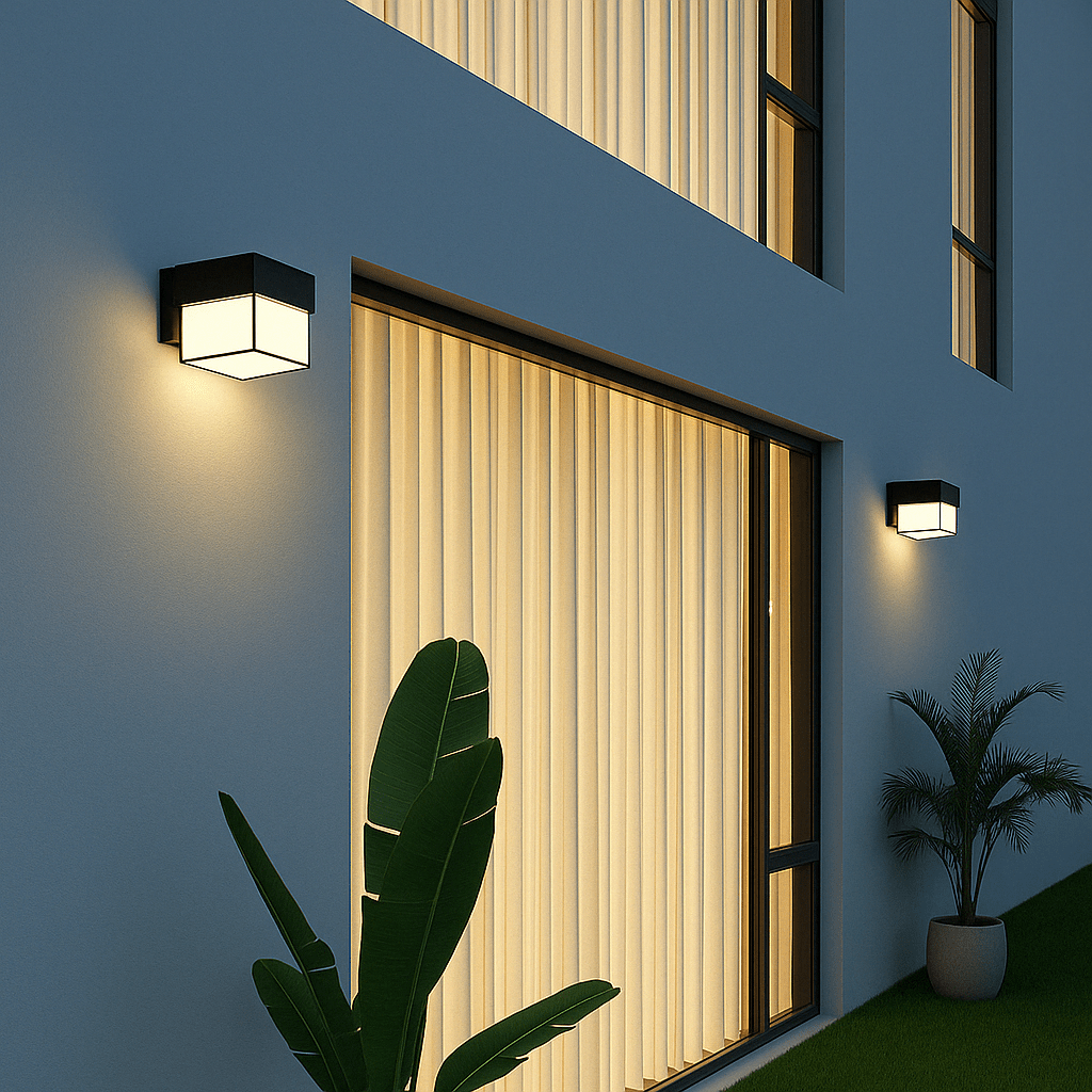 Motion-Sensing Outdoor LED Sconce – Waterproof Security Porch & Patio Fixture – Automatic On/Off, Radar Detection, Modern Matte Black | Thomler