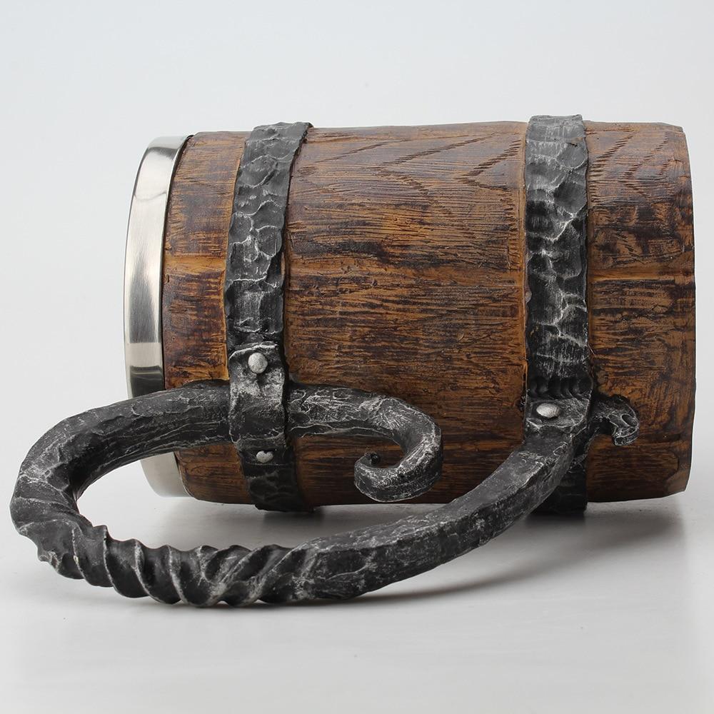Insulated Viking Drinking Mug with Norse Carvings – 22 oz Double-Wall Tankard for Hot Coffee or Cold Beer | Thomler