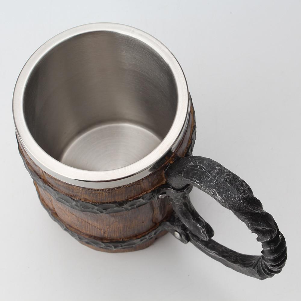 Insulated Viking Drinking Mug with Norse Carvings – 22 oz Double-Wall Tankard for Hot Coffee or Cold Beer | Thomler