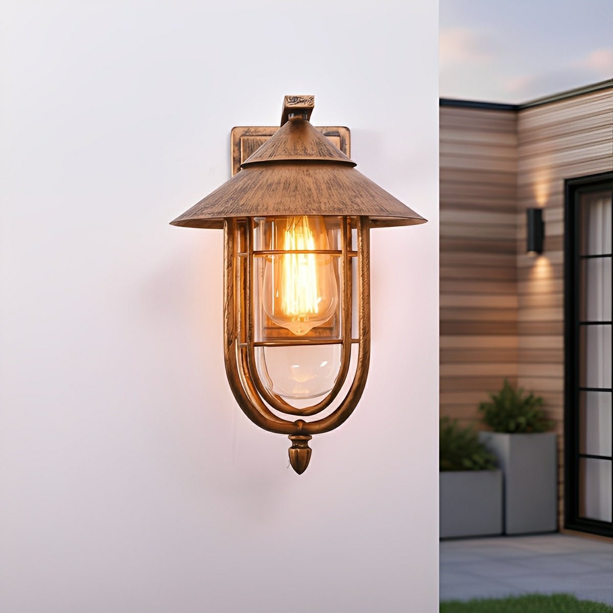Heritage Iron Lantern LED Motion Security Sconce for Entryway & Patio | Thomler