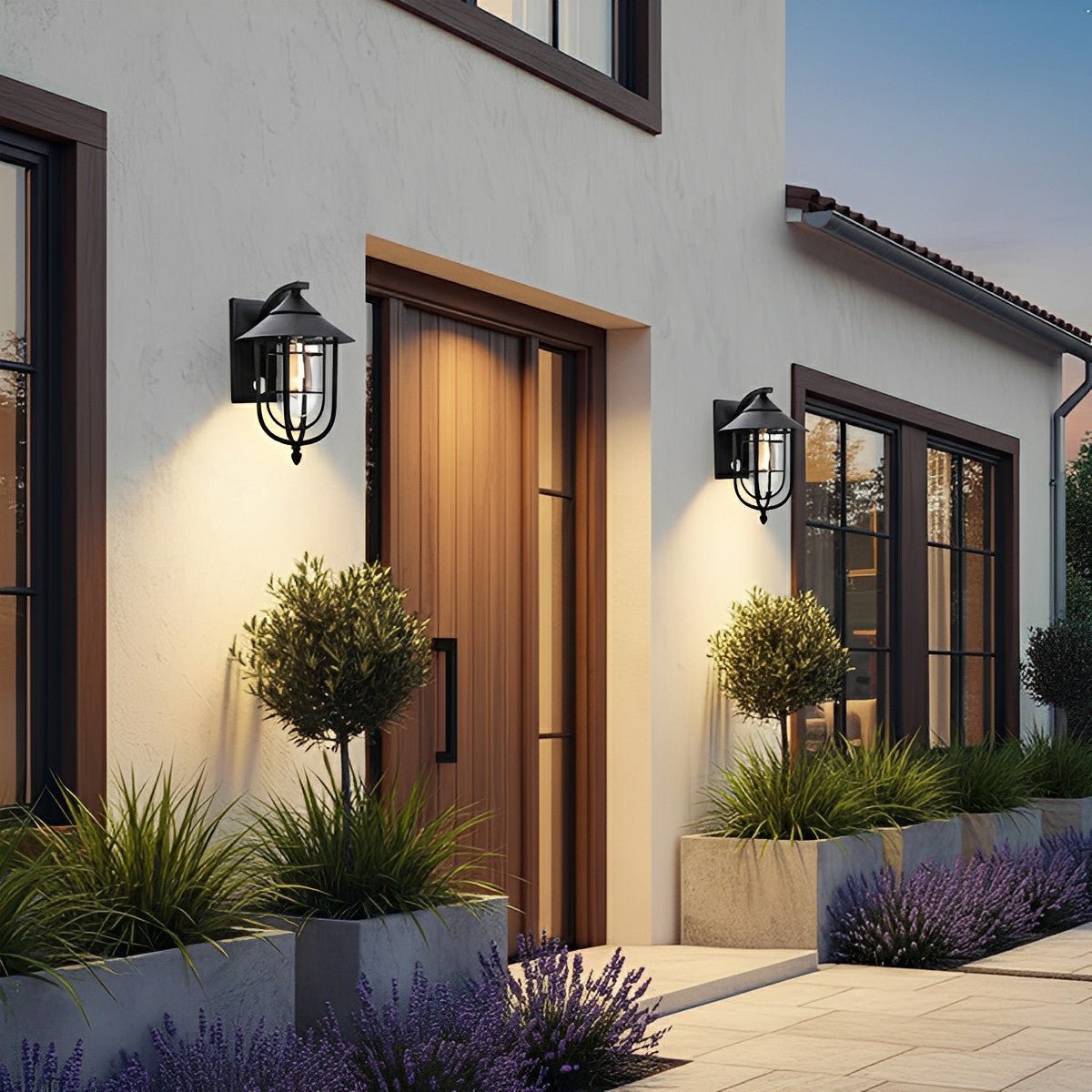 Heritage Iron Lantern LED Motion Security Sconce for Entryway & Patio | Thomler