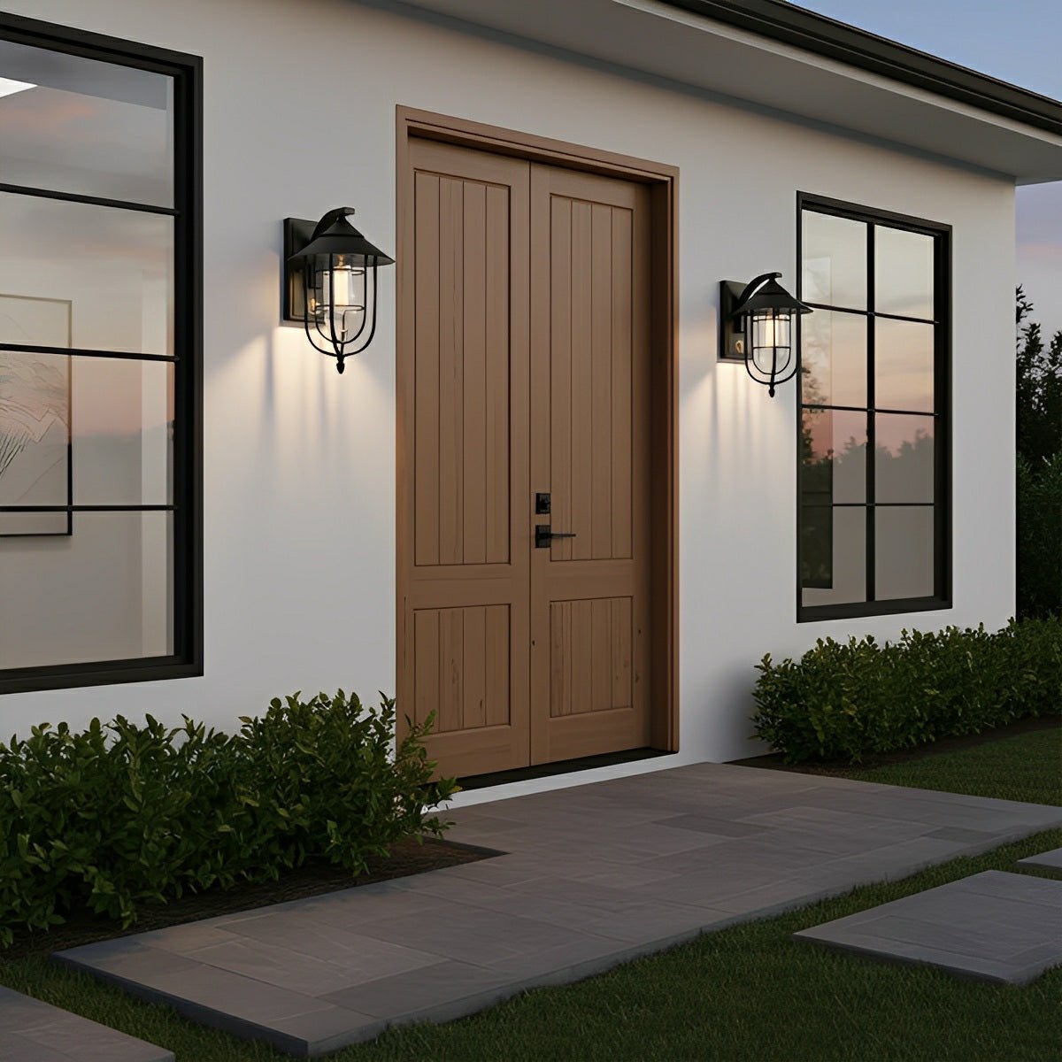Heritage Iron Lantern LED Motion Security Sconce for Entryway & Patio | Thomler