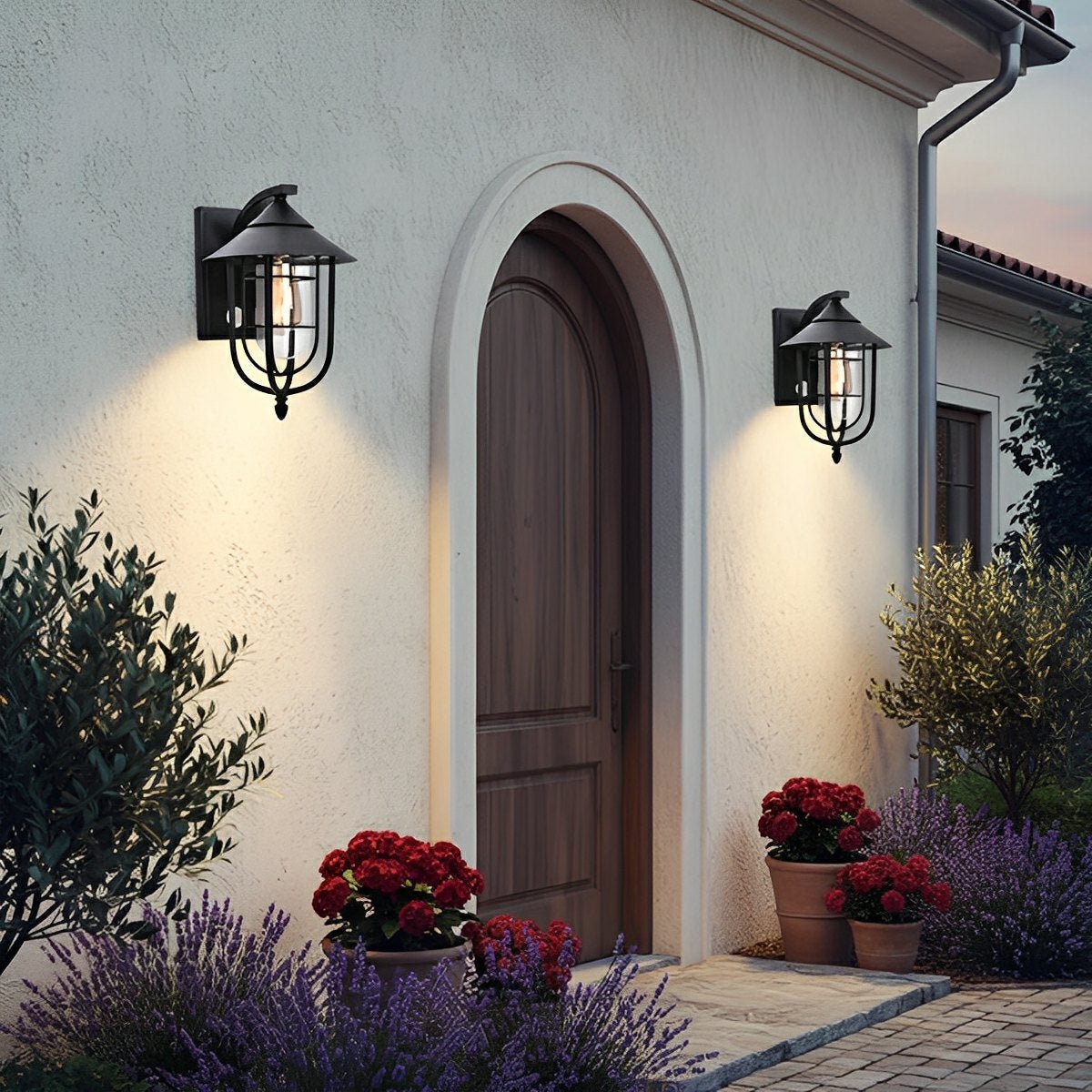 Heritage Iron Lantern LED Motion Security Sconce for Entryway & Patio | Thomler