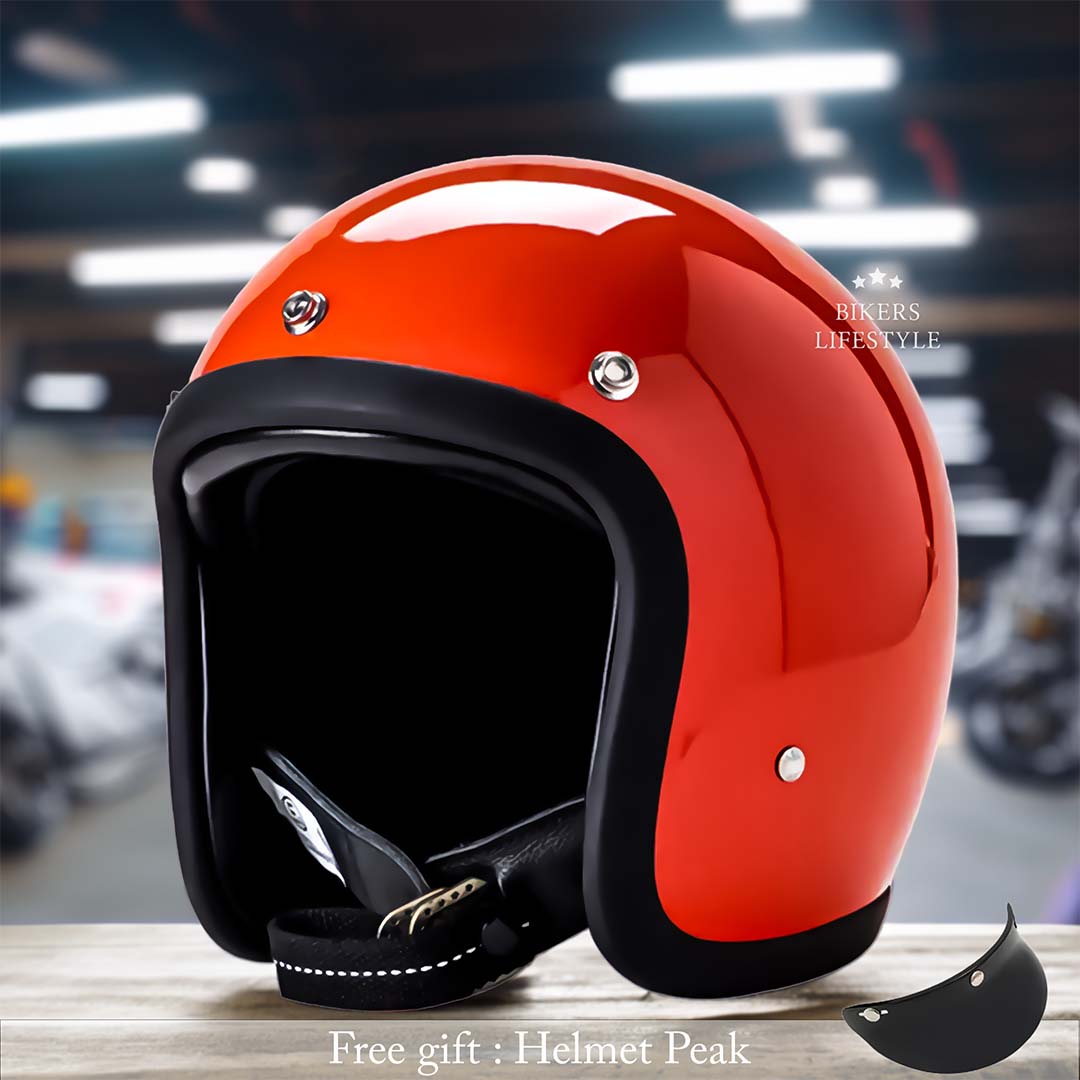 Half Helmet Open Face Motorcycle DOT ECE Certified Retro Cruiser Riding Gear Low Profile Headgear for Harley Chopper Bobber Street Bike | Thomler