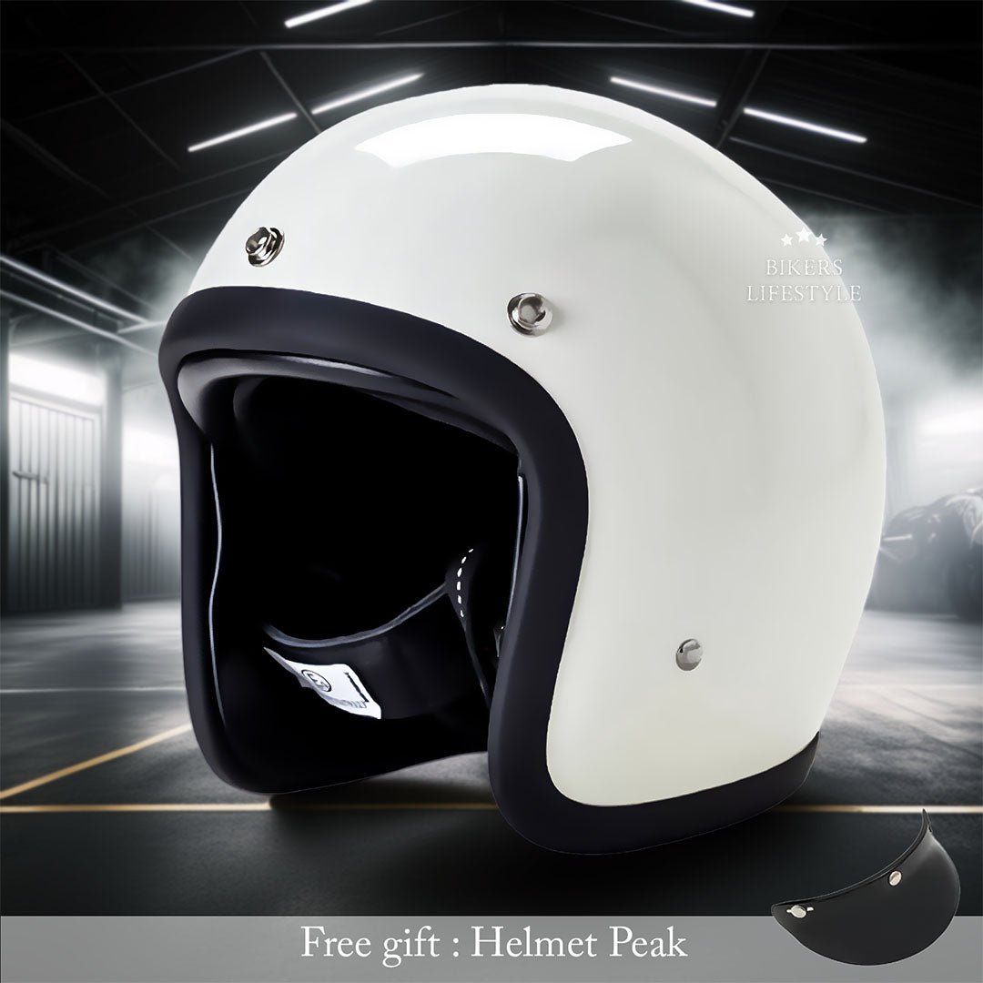 Half Helmet Open Face Motorcycle DOT ECE Certified Retro Cruiser Riding Gear Low Profile Headgear for Harley Chopper Bobber Street Bike | Thomler