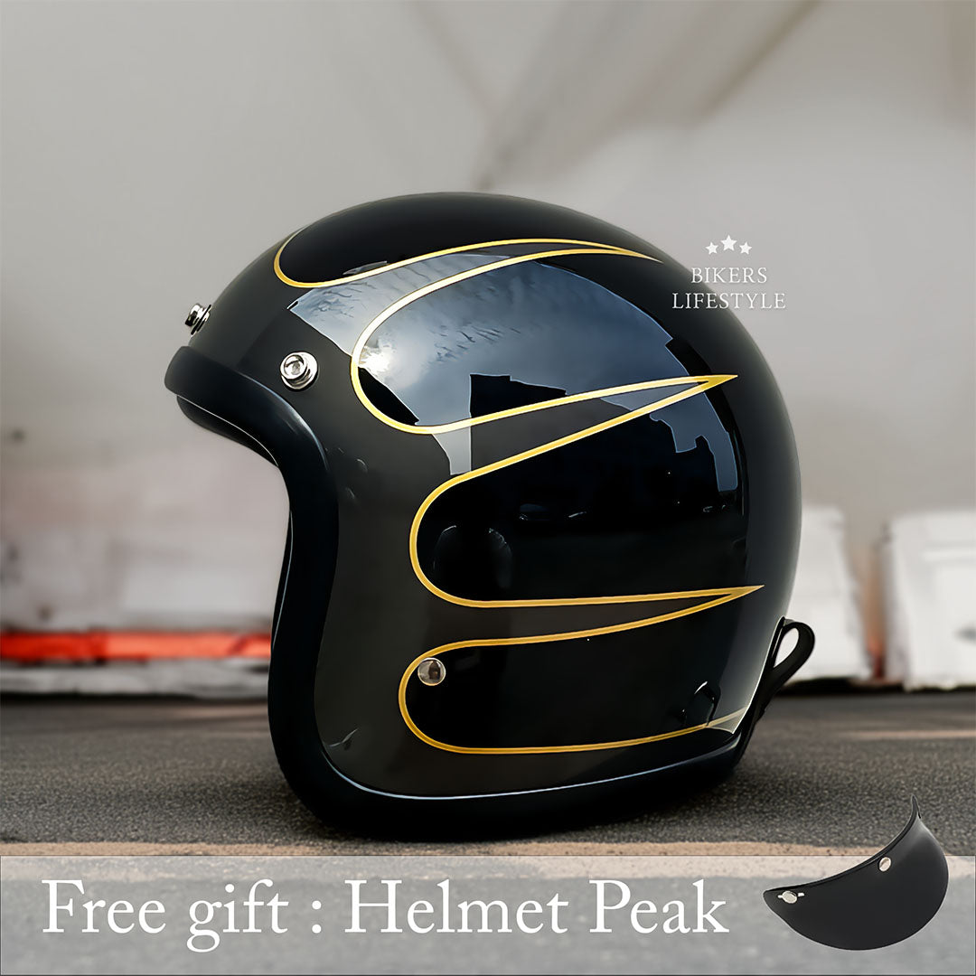 Half Helmet Open Face Motorcycle DOT ECE Certified Retro Cruiser Riding Gear Low Profile Headgear for Harley Chopper Bobber Street Bike | Thomler