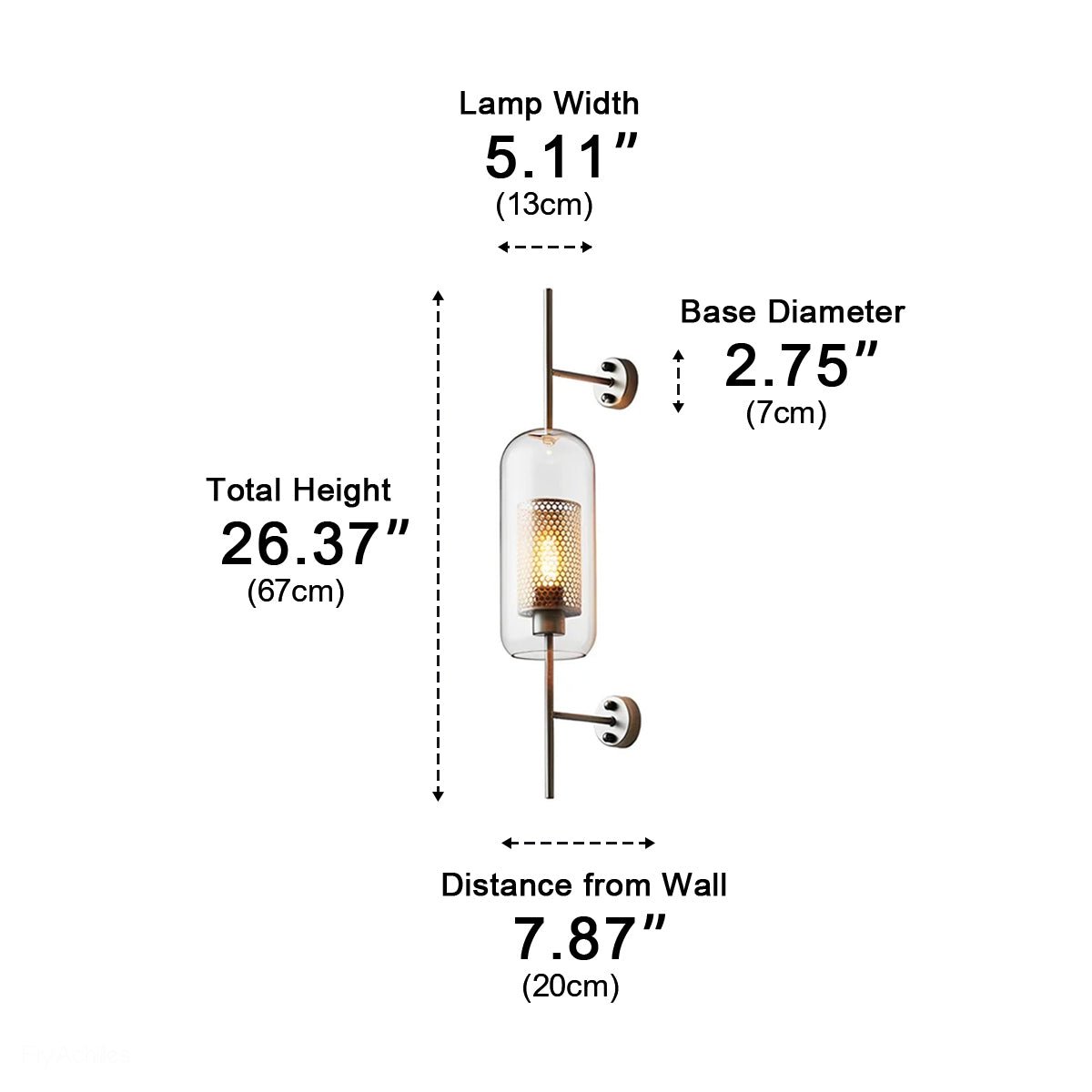 Industrial Cylinder Glass Wall Light with Replaceable LED for Hallway Bedroom Corridor | Thomler