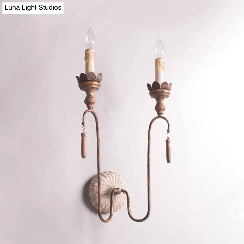 Industrial Cage Wall Sconce with Open Edison Bulb Design for Hallway Entryway Dining Room Kitchen Bedroom 2 or 3 Light Fixture | Thomler