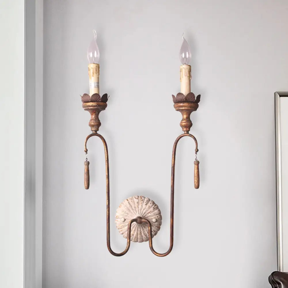 Industrial Cage Wall Sconce with Open Edison Bulb Design for Hallway Entryway Dining Room Kitchen Bedroom 2 or 3 Light Fixture | Thomler
