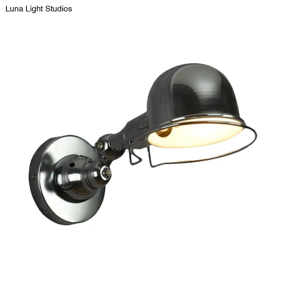 Adjustable Dome Wall Sconce - Industrial Metal Accent Light with Pivoting Head for Bedroom, Hallway & Reading Nook - Hardwired E12 Socket | Thomler